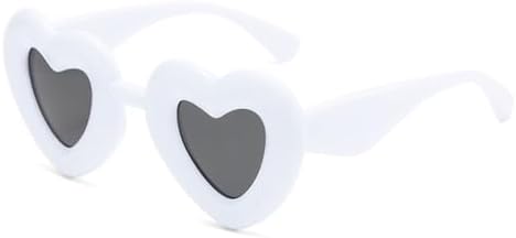 

Ретро-солнцезащитные очки в форме сердца конфетных цветов 2026 года для женщин, защита от ультрафиолета UV400, поляризованные зеркальные солнцезащитные очки для мужчин MTZJH, White Gray