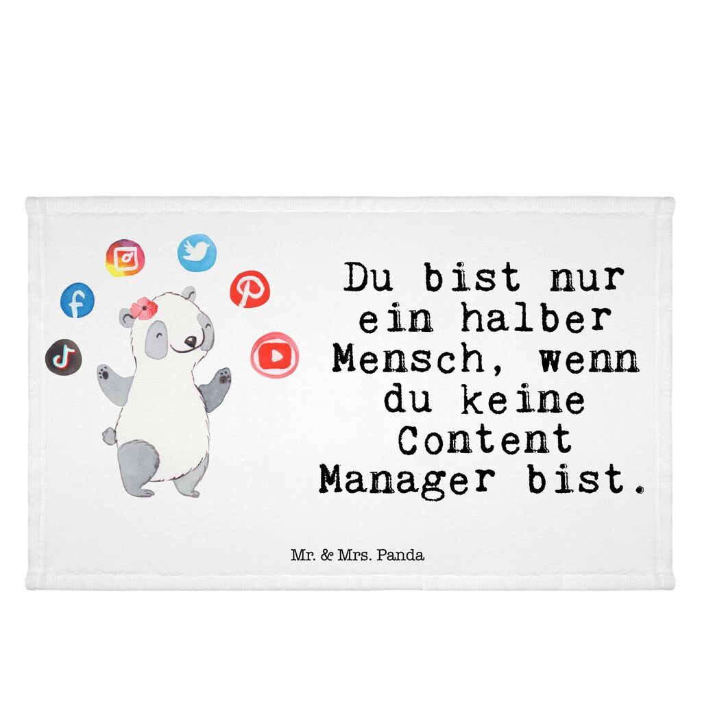 

Полотенце для гостей Mr. & Mrs. Panda Content Manager Сердце - Белый - Подарок, коллега, дорожное полотенце, махровое полотенце, спортивное полотенце, пенсия, гостевое полотенце, юбилей, спасибо