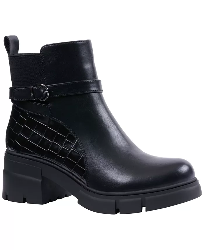 Женские ботильоны Dawn Block на каблуке Gc Shoes, черный