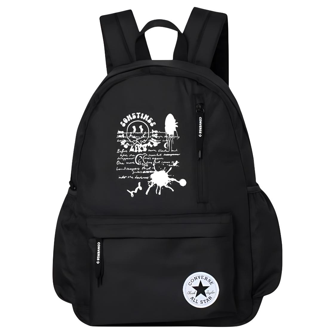 

Converse Полиэстеровый рюкзак обычный унисекс черный, Minimalist Style Graffiti