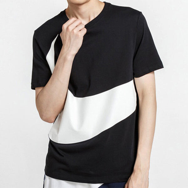 Футболка sportswear big swoosh tee large casual sports short sleeve black Nike, черный — фото 4