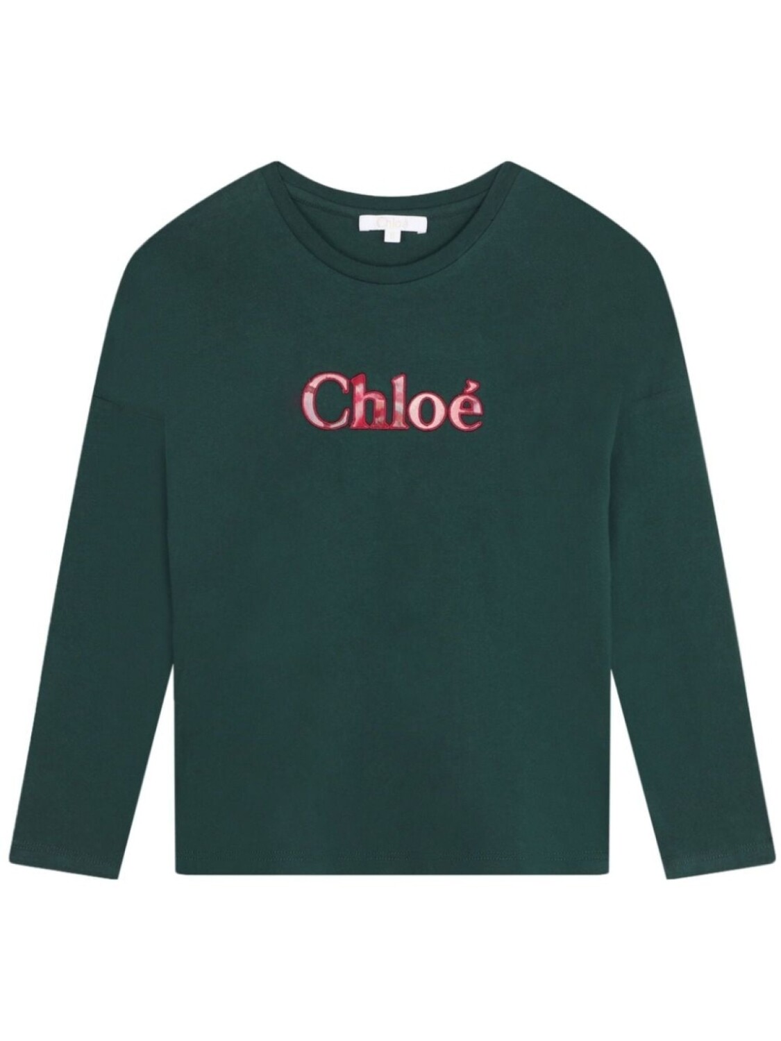 

Chloé Kids футболка с вышитым логотипом, зеленый