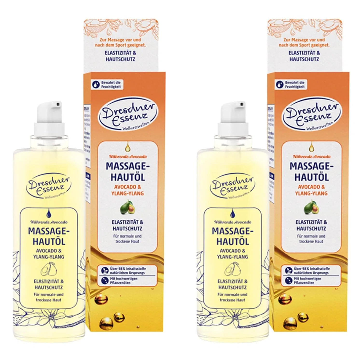 Массажное масло для тела «Питательное авокадо» от Dresden Essence, 2 x 100 мл ‎Olshop Ag
