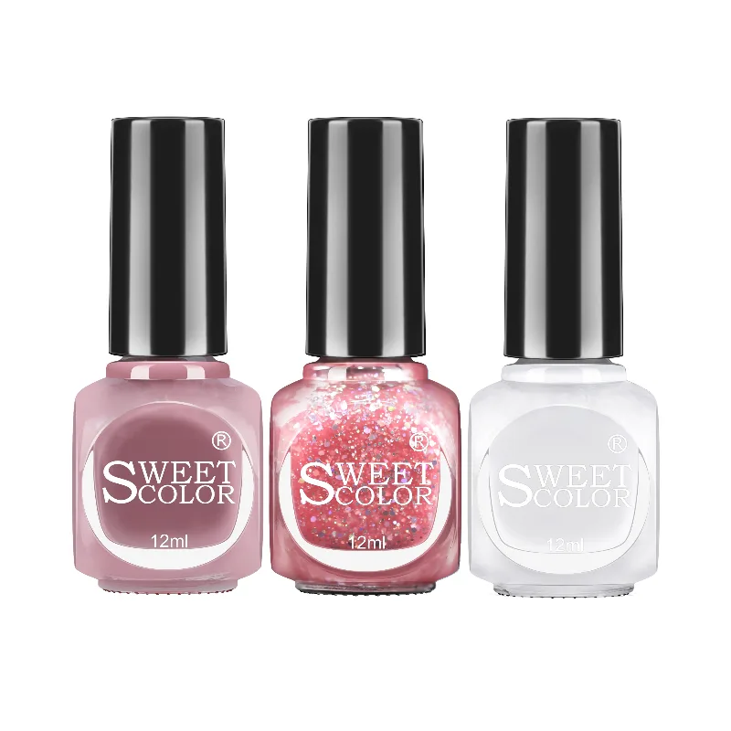 SweetColor Набор для ногтей на водной основе без запаха, быстросохнущий, SHF16+SH584+SH569/Sweet potato love sea