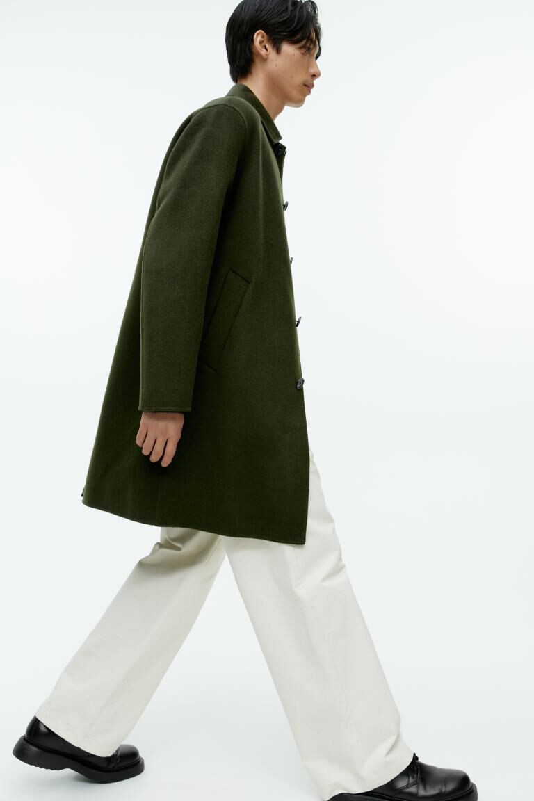 

Двойное пальто из смесовой шерсти H&M, зеленый