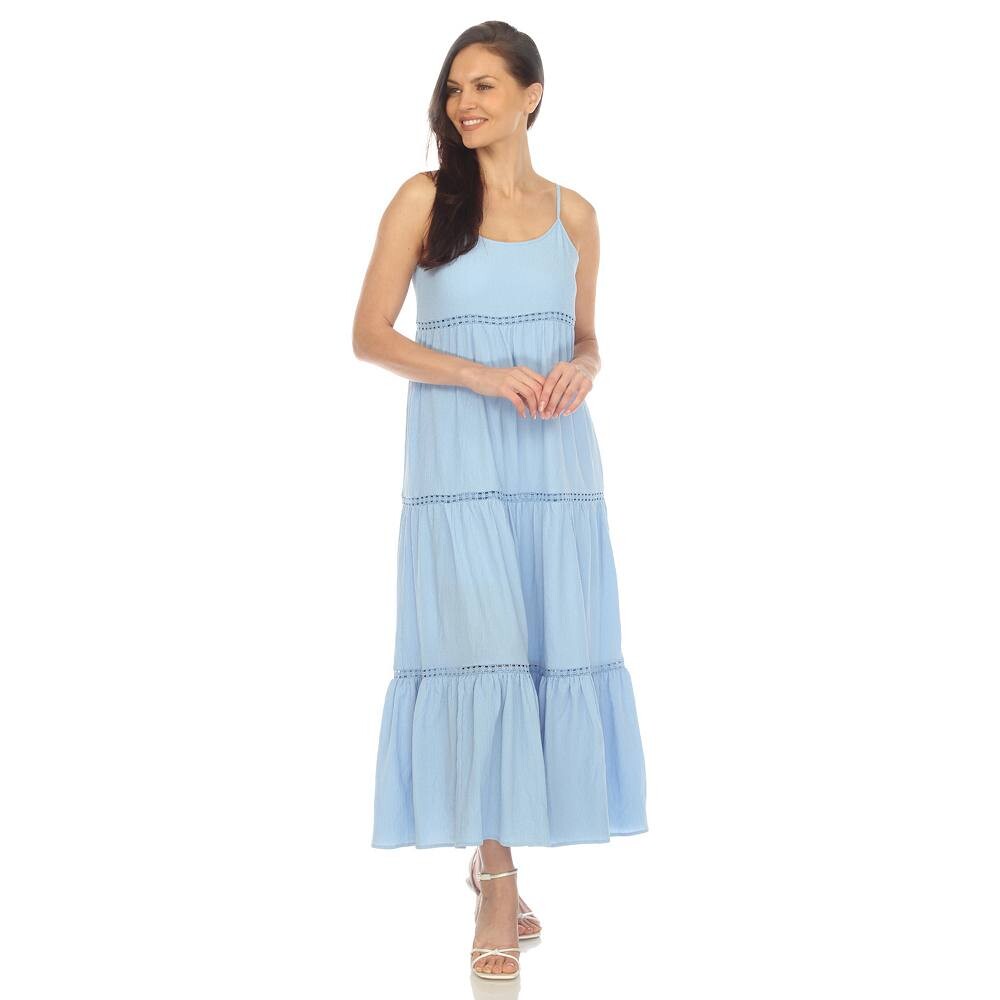 

Женское многоярусное платье макси с овальным вырезом WM Fashion, цвет Light Blue