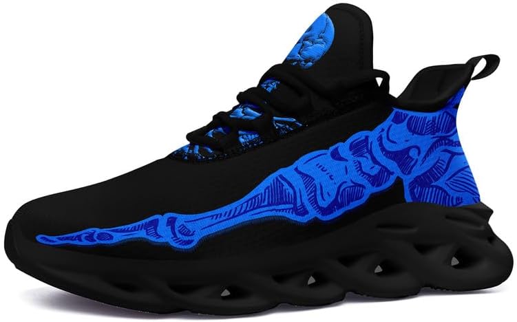 

Модные кроссовки с черепом для мужчин и женщин, с дерзкой элегантностью, готические легкие кроссовки из сетки EVA для ходьбы, тенниса и спорта Awsole, синий