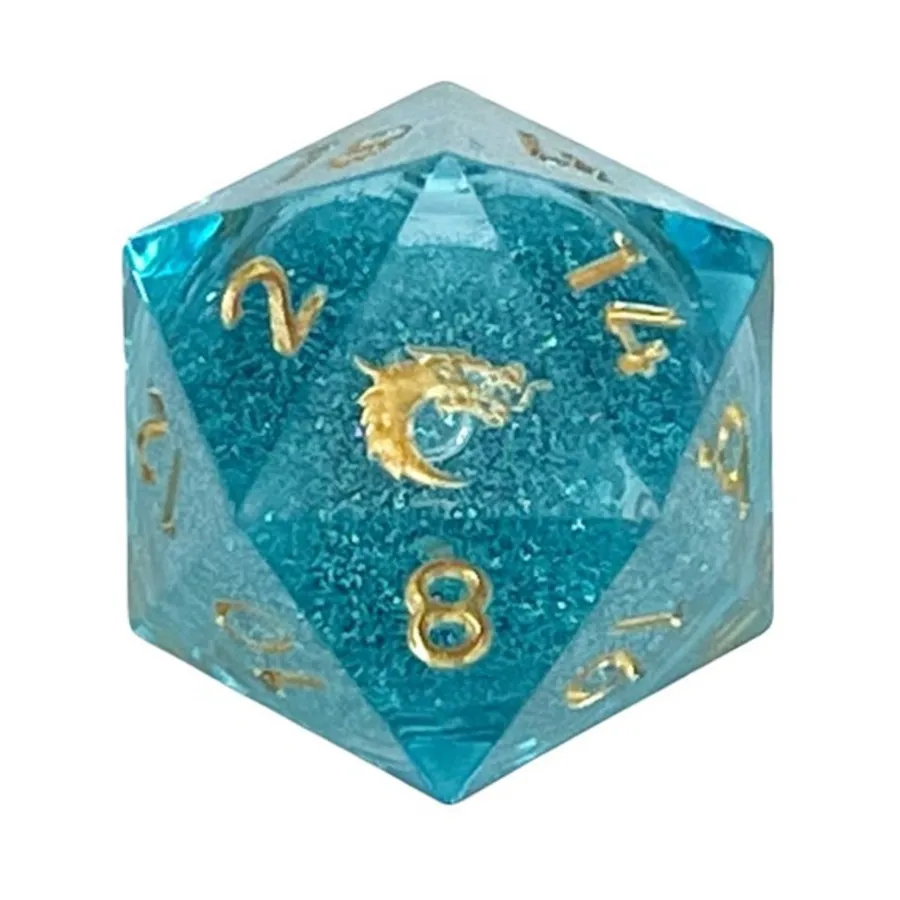 

35мм d20 - Лазурная ярость, Liquid Infused Dice