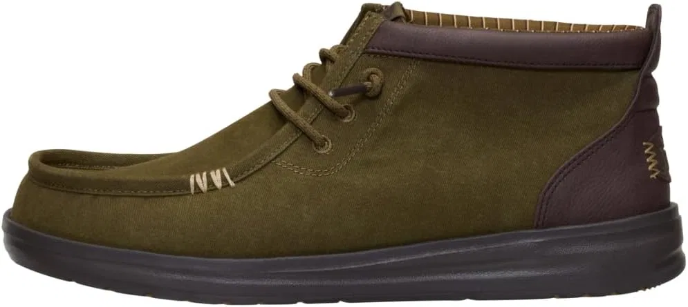 Лоферы HEYDUDE Wally Mid GripR Warmth, Dark Olive/Mole Brown