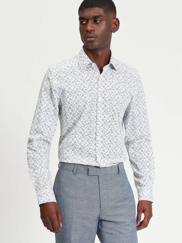 

Хлопковая рубашка обычного кроя с узором в виде точек Ben Sherman, Ecru