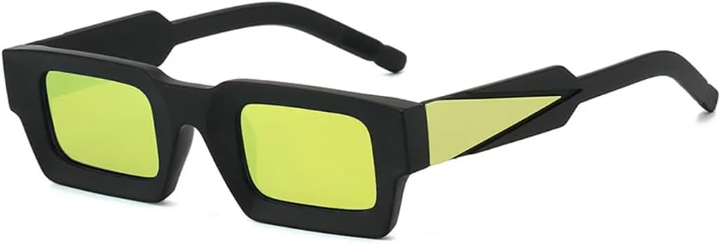 

Мужские солнцезащитные очки в стиле ретро квадратной формы, модные для активного отдыха и спорта, с градиентным зеркальным покрытием, защита от УФ-излучения UV400, женские двухцветные UATXTAU, Black Golden Mirror