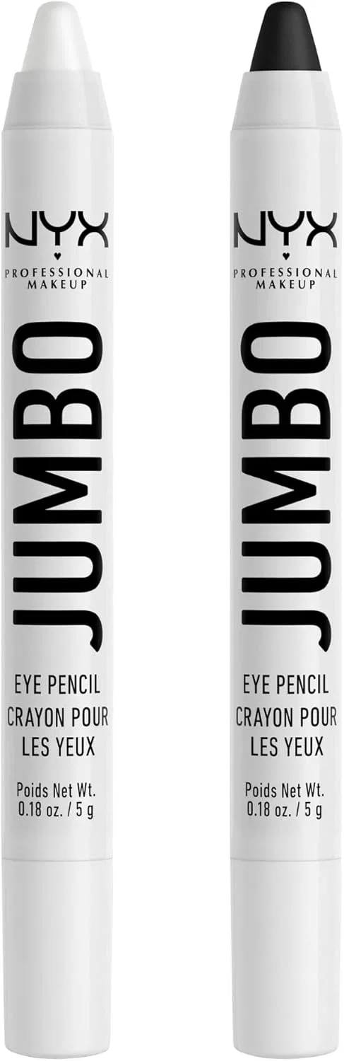 Карандаш для глаз Jumbo Eye Pencil Nyx Professional Makeup, набор 2 шт., молочный и черный