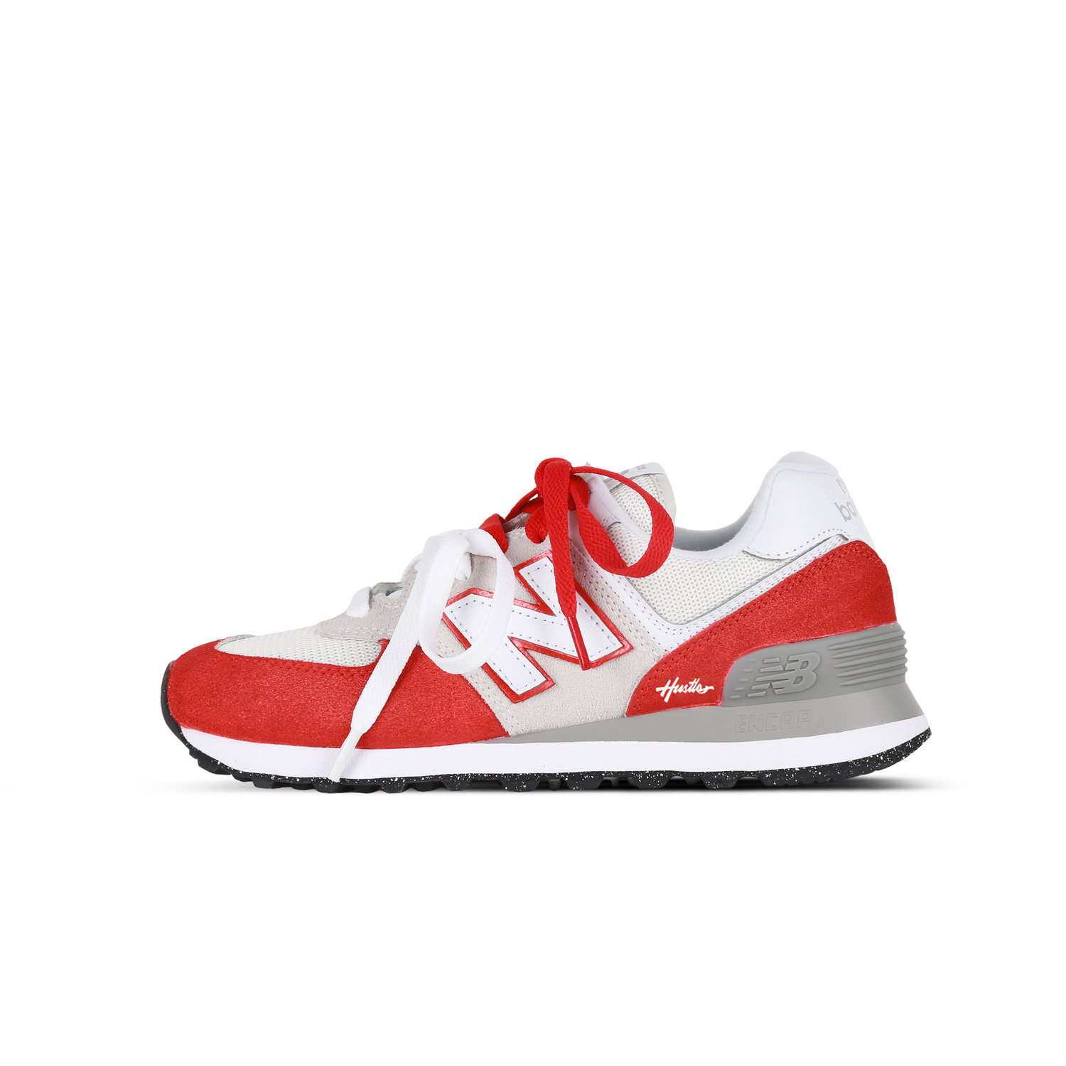

New Balance Нью Баланс 574 Амортизирующие Износостойкие Дышащие Низкие Городские Повседневные Беговые Кроссовки Унисекс Красный Белый, цвет Red White