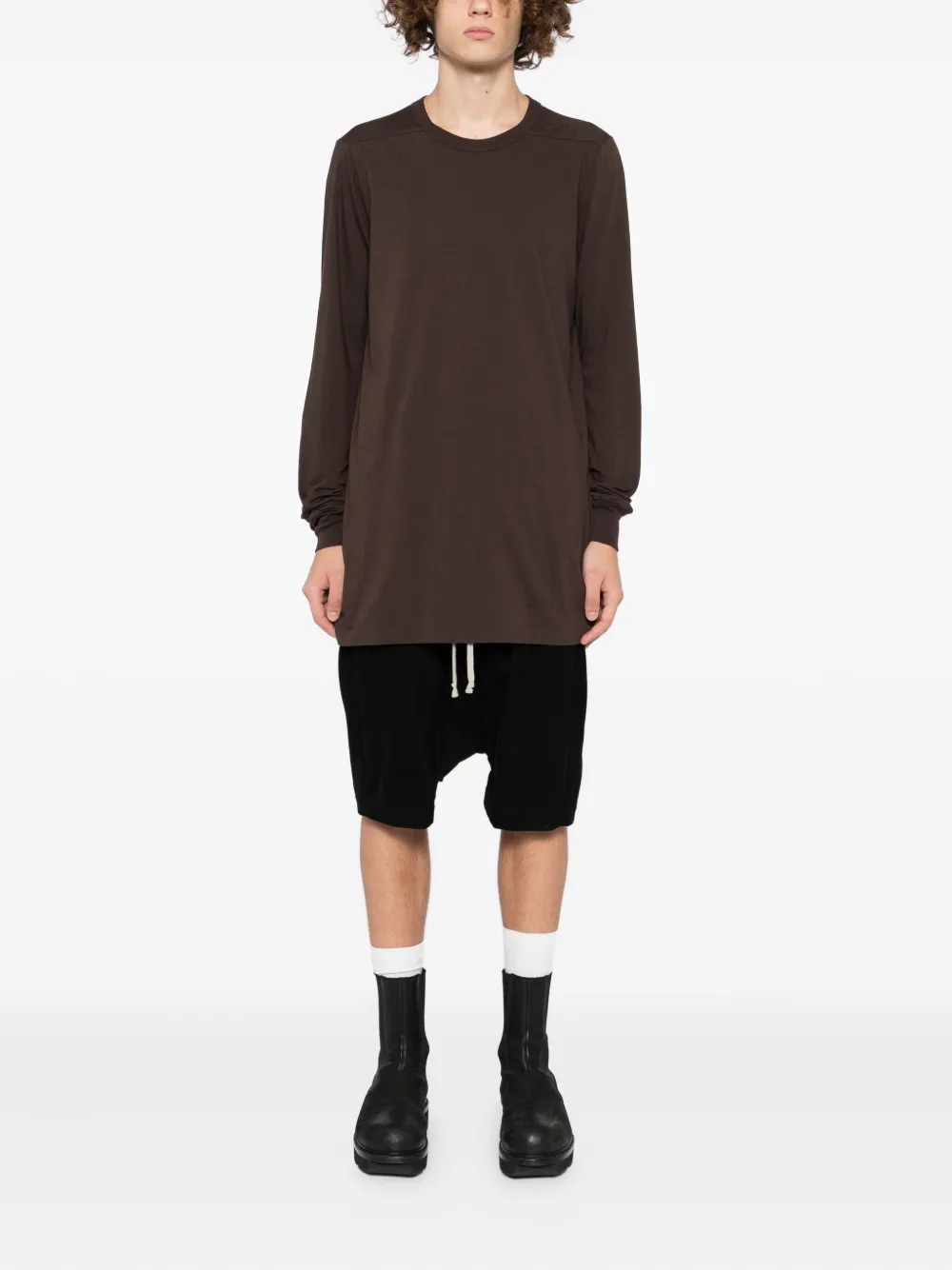 Футболка с круглым вырезом Rick Owens, коричневый — фото 2