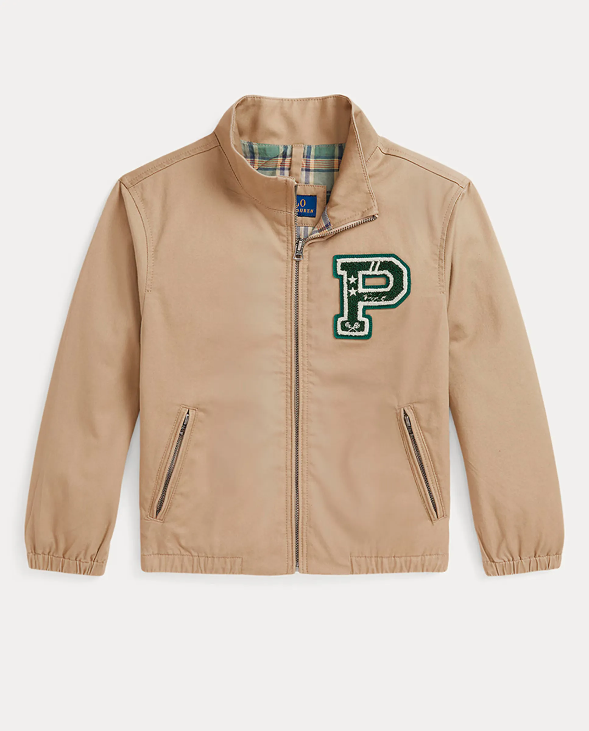

Детская хлопковая саржевая куртка с нашивкой Polo Ralph Lauren, бежевый
