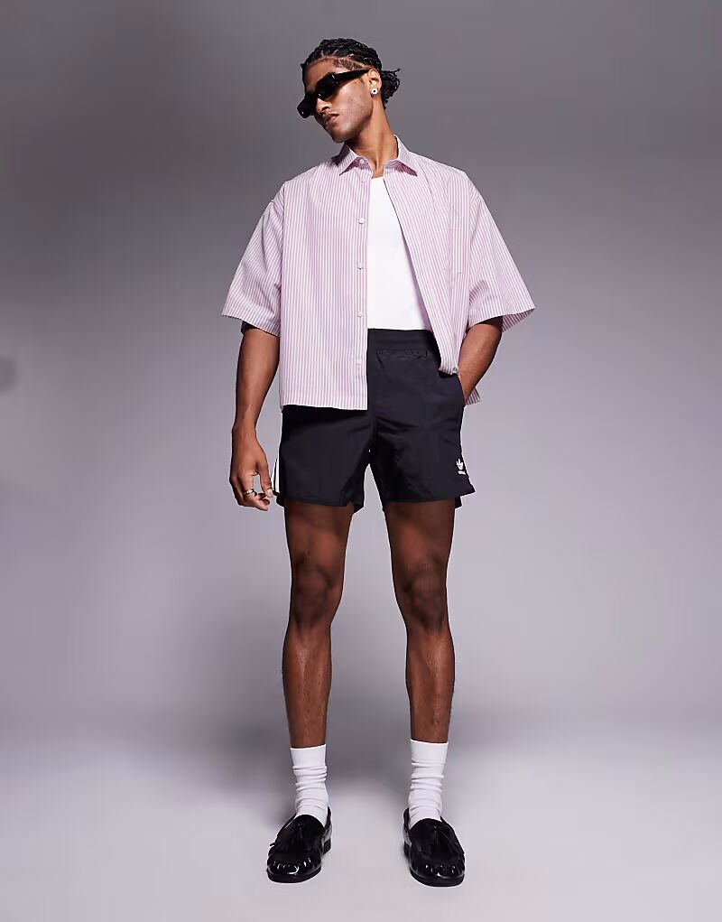 

Рубашка свободного кроя ASOS DESIGN в розово-белую полоску