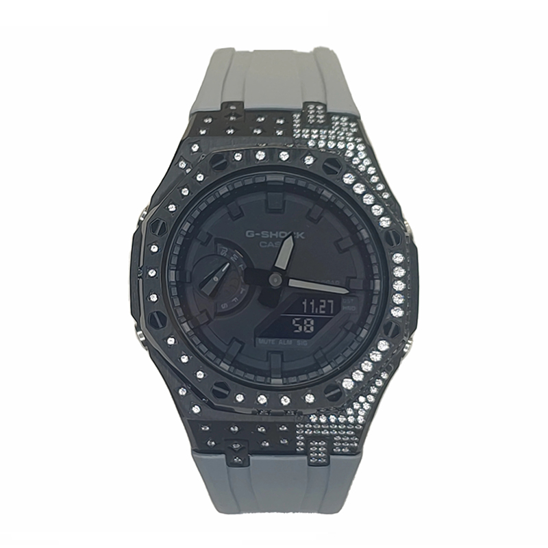 

CASIO Часы Men Liquid Crystal/Analog Dual Display Series Black Watch, Black Star Diamond Charcoal Gray