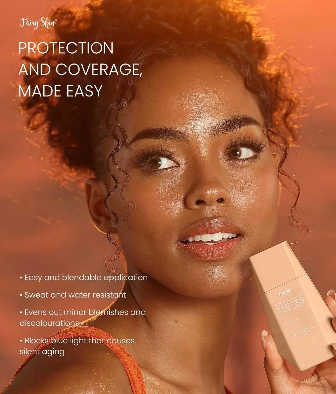 Тонированный солнцезащитный крем SPF50 PA++++, среднее покрытие, 50 г Generic — фото 3