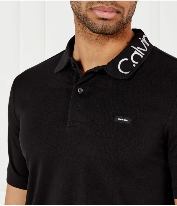 Футболка поло Slim fit Calvin Klein, черный — фото 4