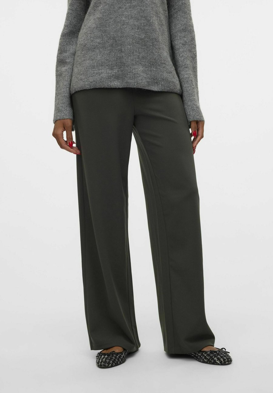 

Брюки Vero Moda VMBERLIN ZAMIRA MW WIDE NOOS, Peat/Dark Green
