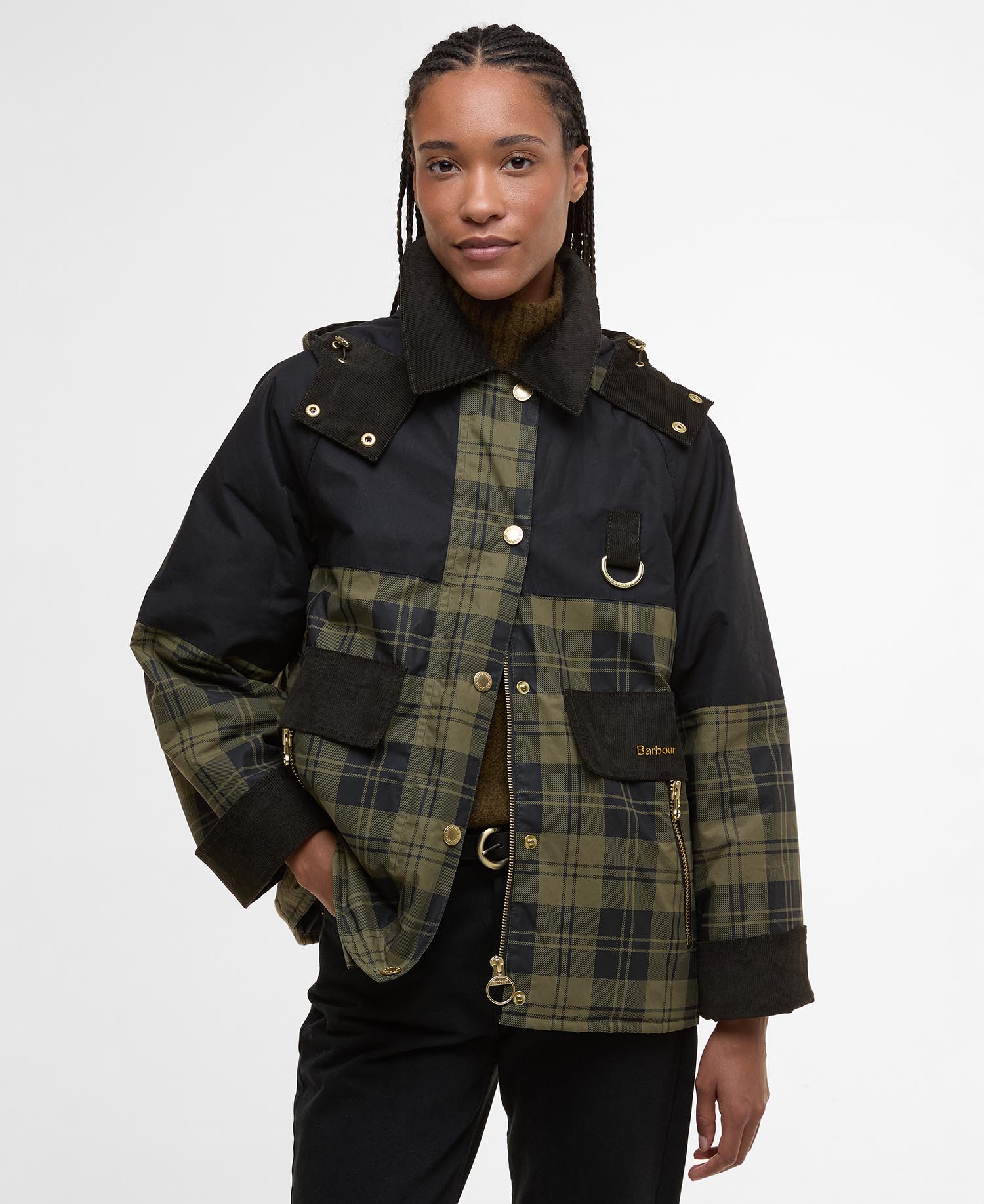 

Куртка-дождевик Barbour Elaine, Olive Check/Black