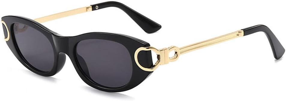 

Женские панк-очки овальной формы с металлическим покрытием, модные для девушек, для отдыха на природе, кемпинга, фотосъемки, защита от ультрафиолета UV400 TYUVIVO, Black