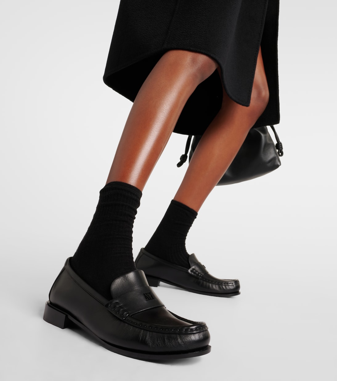Кожаные мокасины Max Mara, Nero — фото 4
