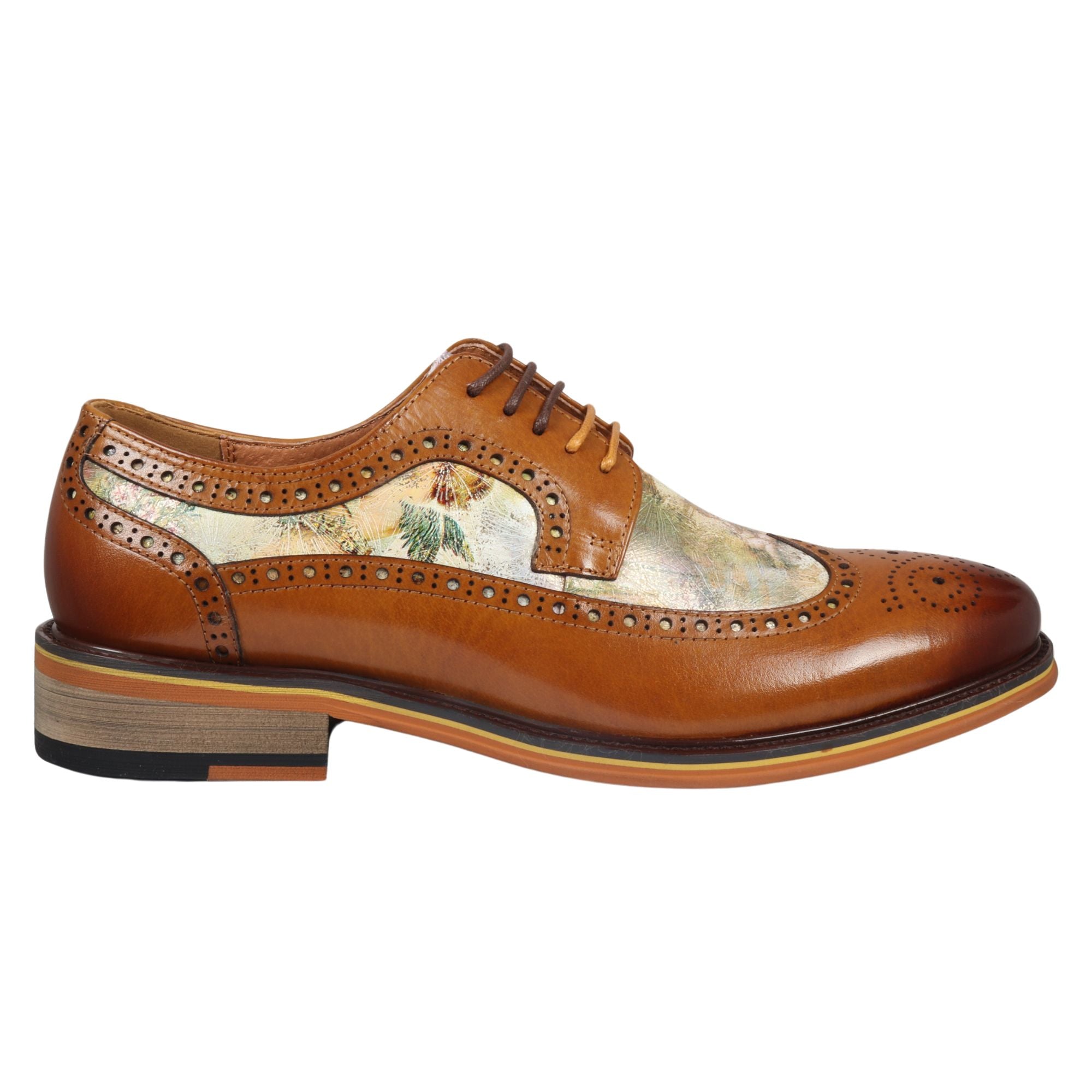 

Туфли-оксфорды Scott Iconic Print Leather Brogue на шнуровке для торжественного вечера Justin Reess, коричневый