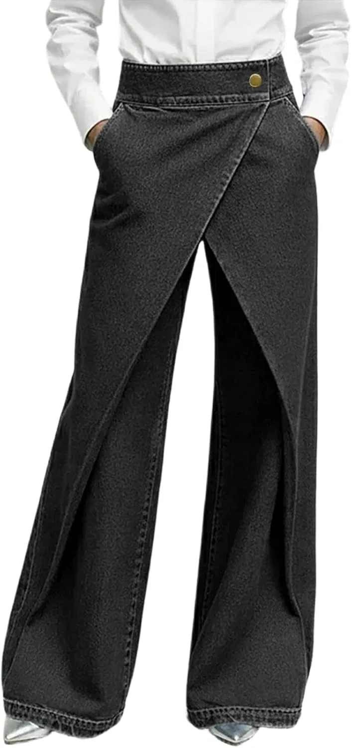 Джинсы свободные Women's Wide Leg Jeans, черные
