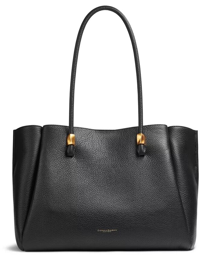 

Кожаная сумка-тоут с тремя отделениями Quogue Donna Karan New York, черный