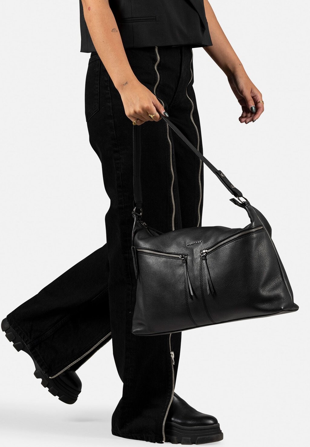 

Сумка ROCK RUBY WIDE HOBO Burkely, цвет black, Черный, Сумка ROCK RUBY WIDE HOBO Burkely, цвет black