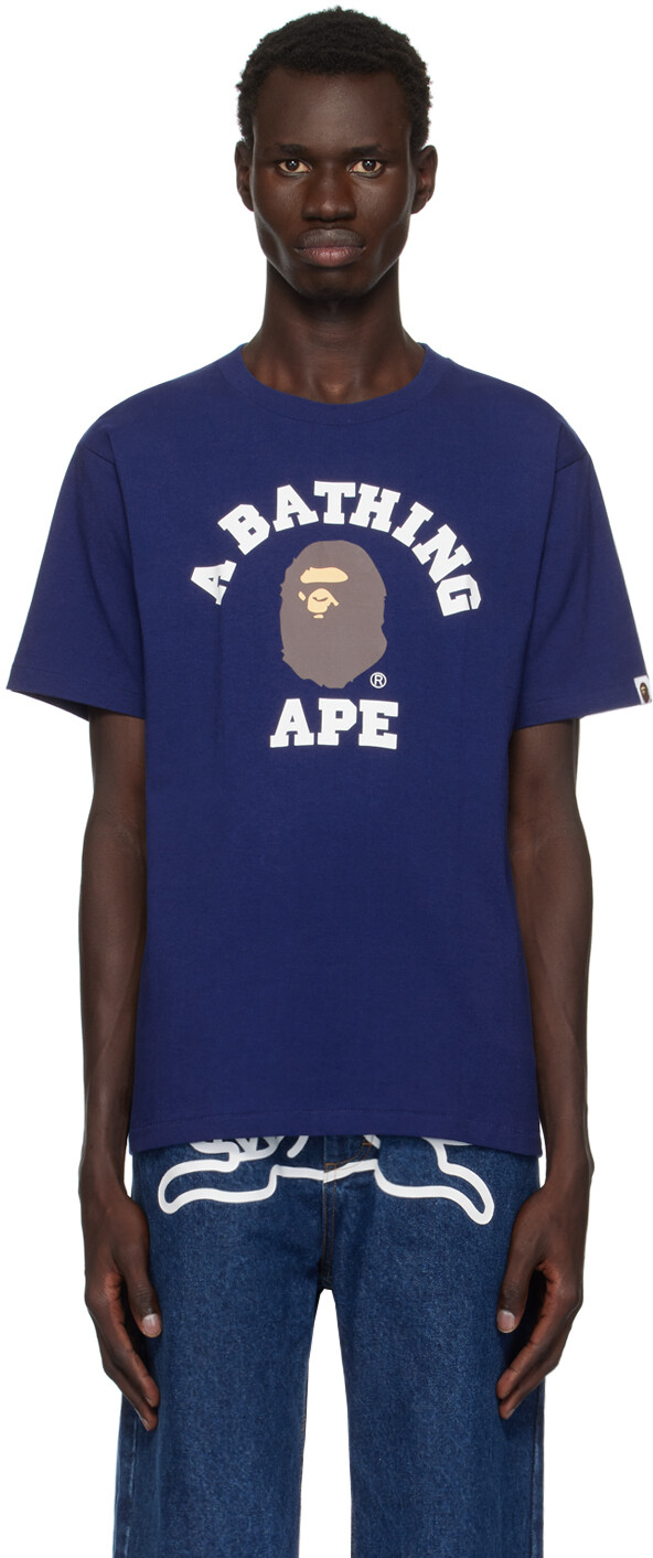 

Футболка колледжа BAPE, темно-синий