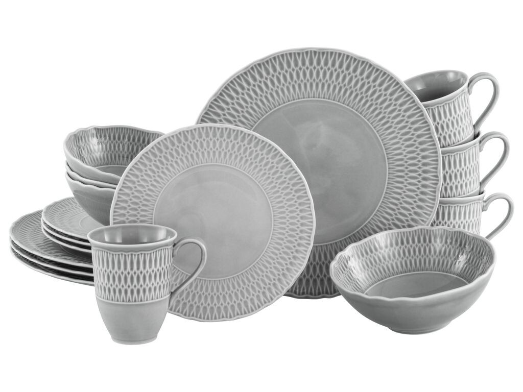 

CreaTable, 33088, Софийский камень, комбинированный сервиз 16 предметов, фарфор, серый