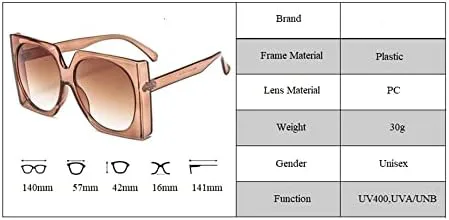 

Винтажные солнцезащитные очки большого размера для женщин, градиентные, черно-коричневые, женские, с защитой от УФ-излучения UV400, мужские очки MTZJH, 14