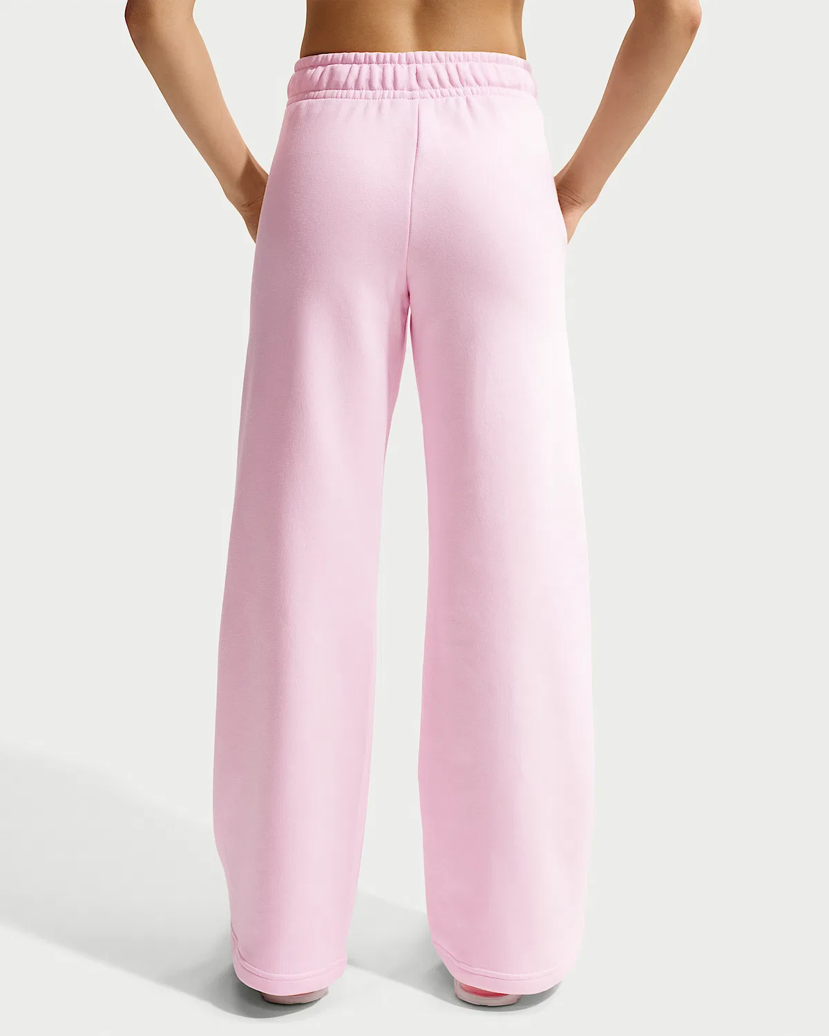 Женские спортивные штаны Nike Sportswear Club Fleece со средней посадкой и широкими штанинами, Pink Foam/White — фото 3