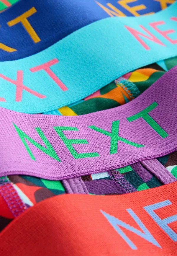 Трусы боксеры Next, 5 pack boxers boxer briefs, яркий синий оранжевый фиолетовый геометрический принт — фото 3