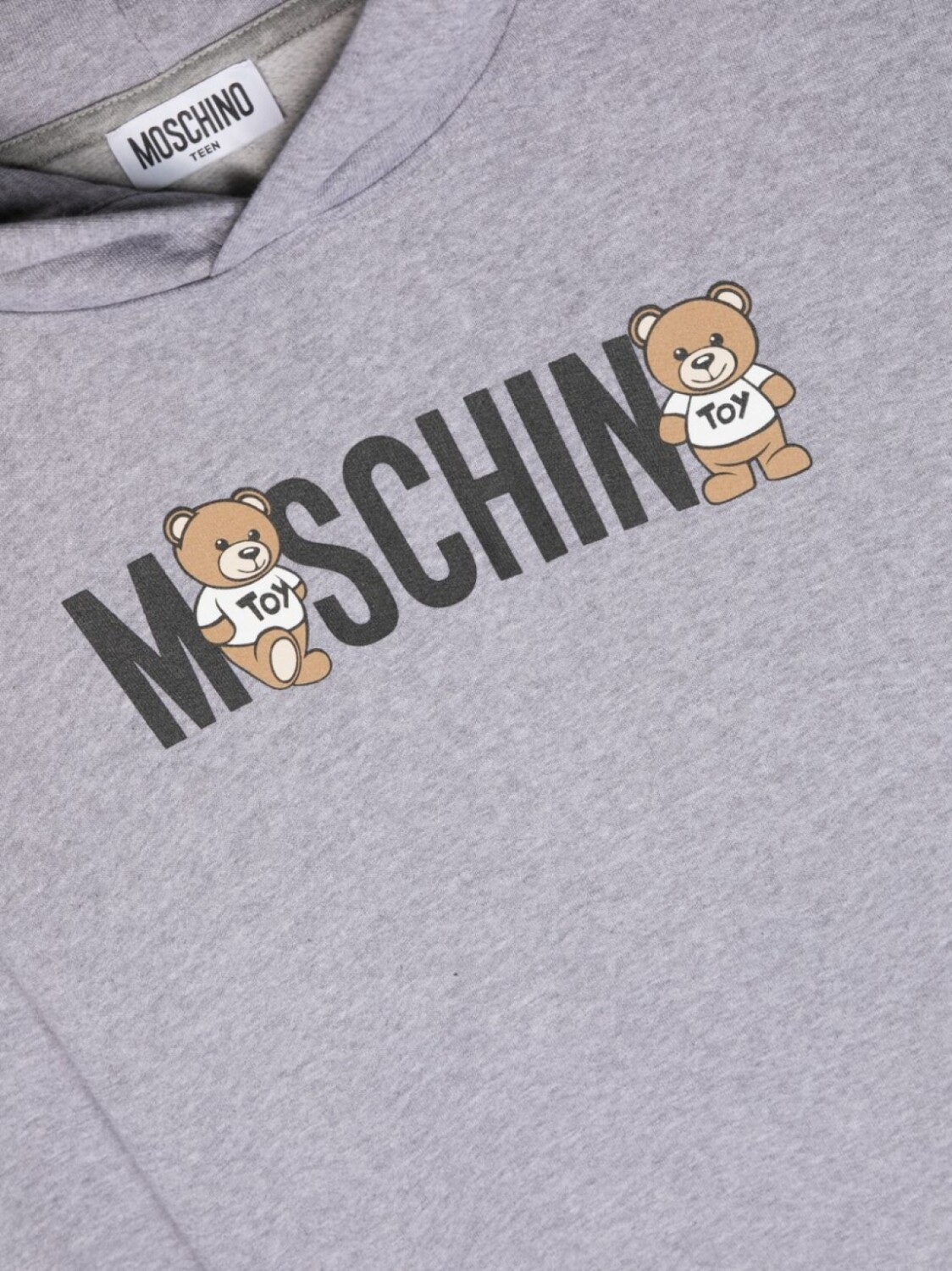 Moschino Kids худи с логотипом, серый — фото 3