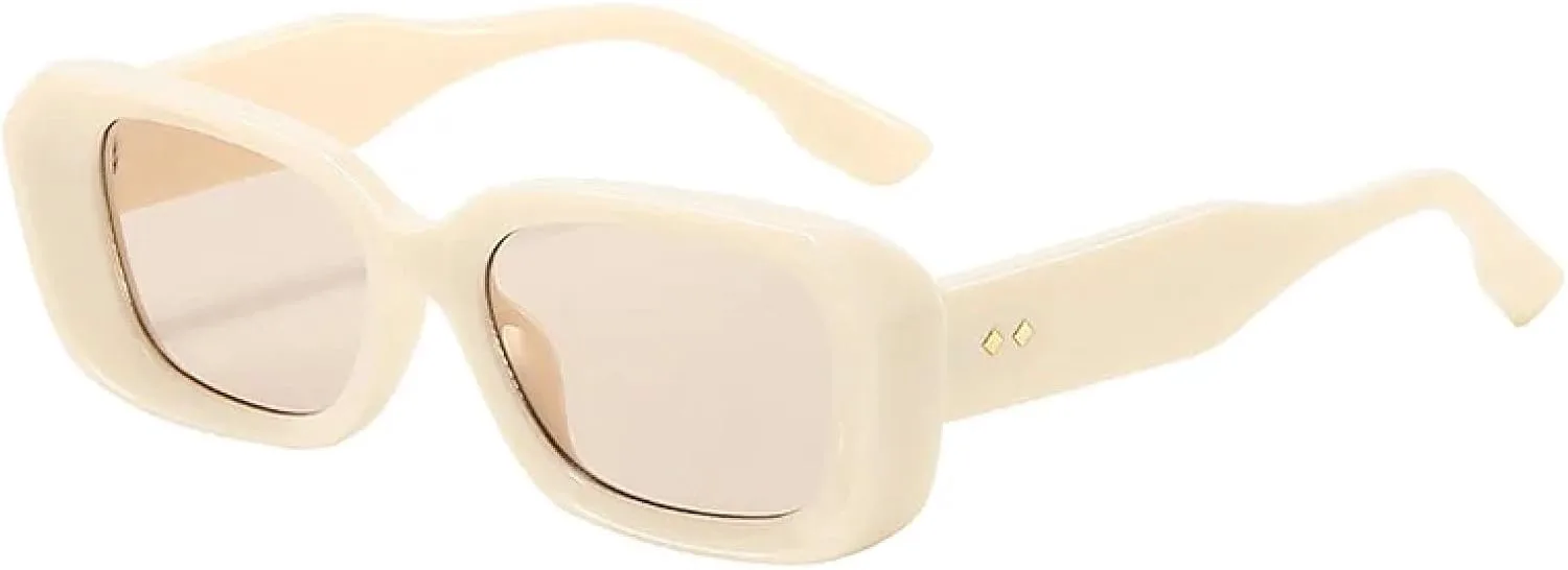 

Популярные женские прямоугольные солнцезащитные очки в стиле ретро для мужчин с защитой от УФ-излучения UV400. Модные солнцезащитные очки TVTBBVV, Beige-lightbrown