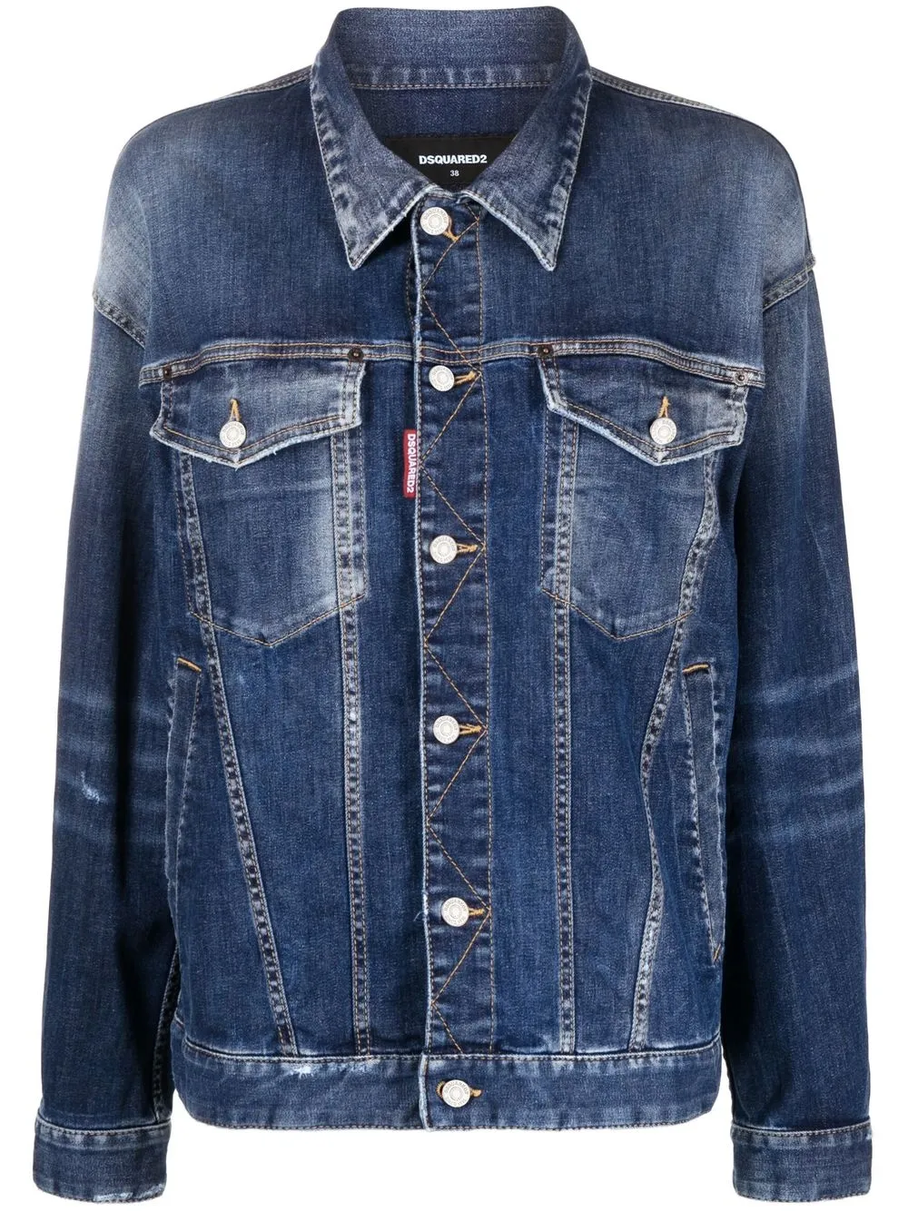 

Джинсовая куртка с потертостями DSQUARED2, синий