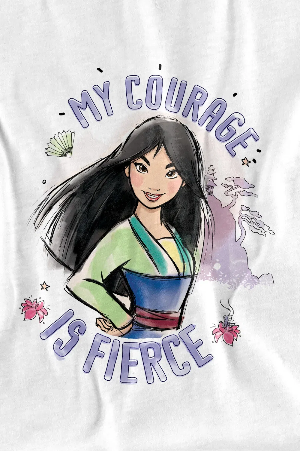 Футболка Mulan My Courage Is Fierce Disney, белый — фото 2