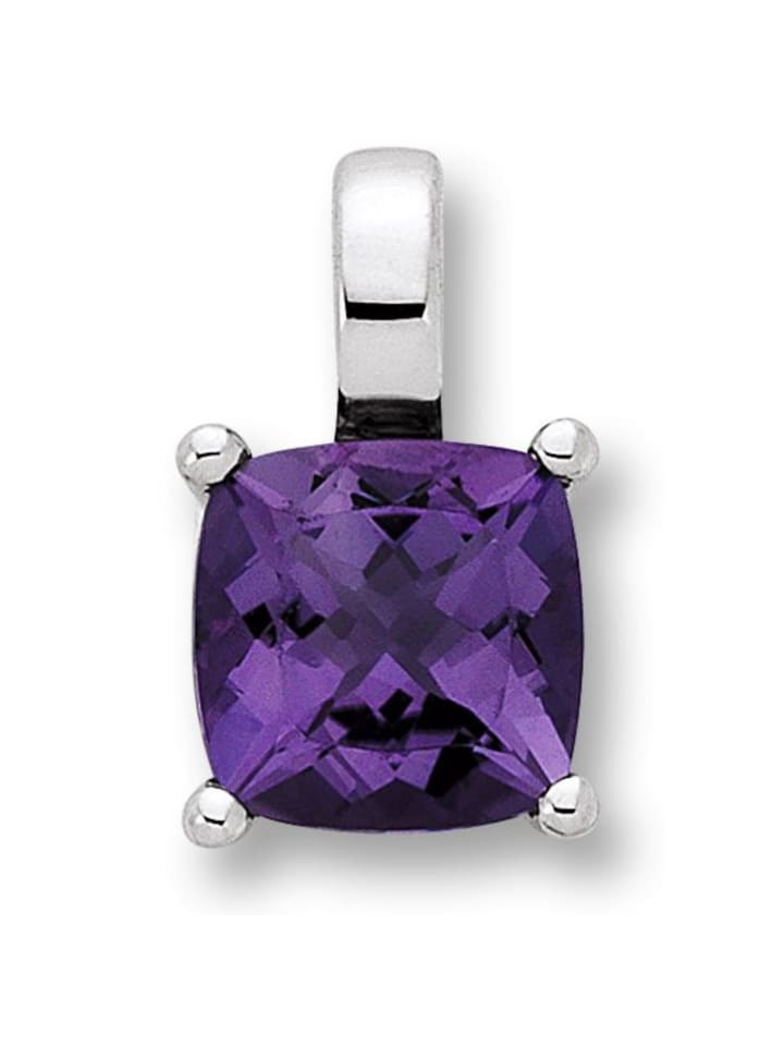 

ONE ELEMENT Кулон с аметистом в оправе из белого золота 333 пробы с серебряным покрытием