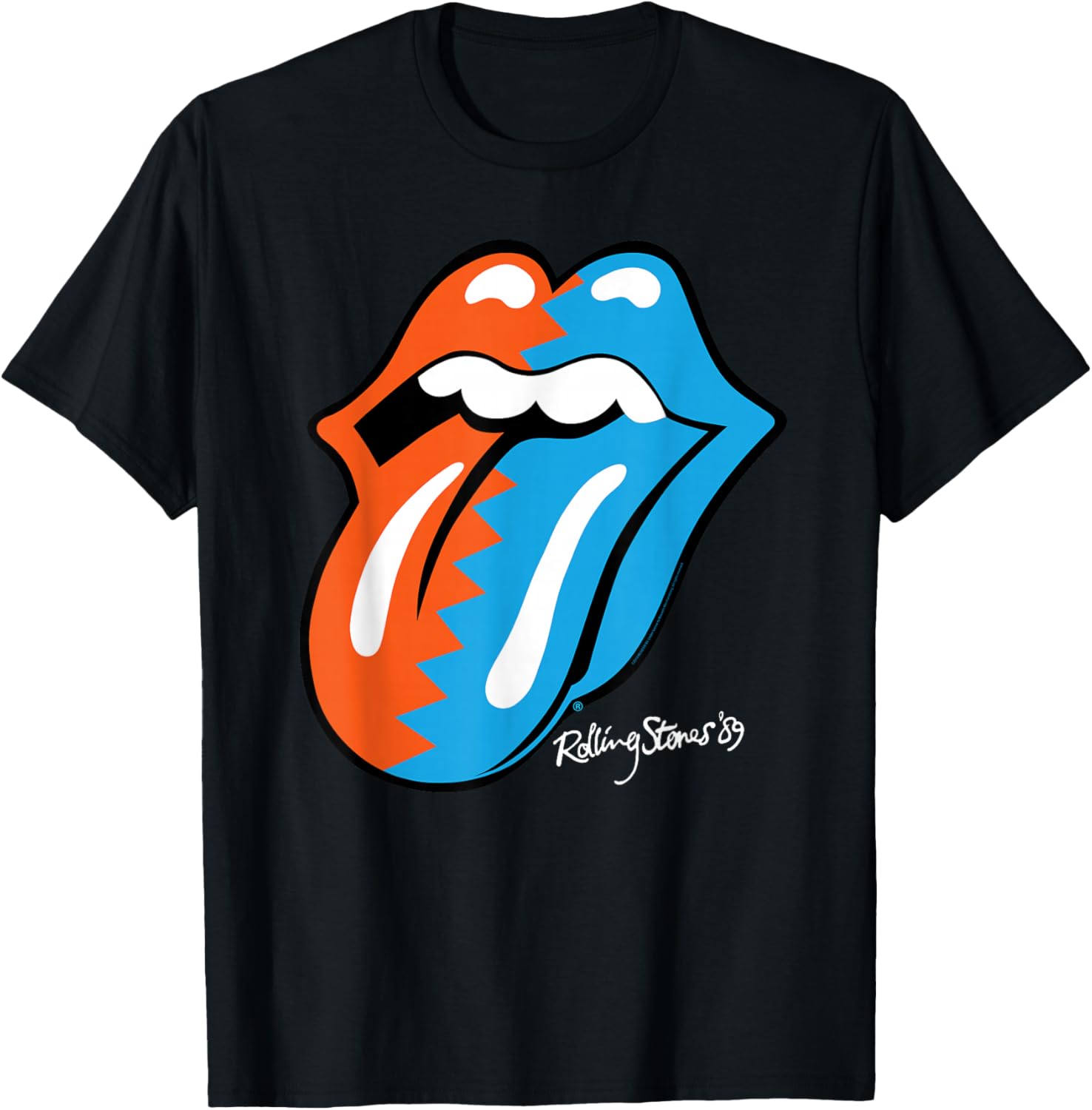 

Официальная футболка Rolling Stones с зигзагообразным языком 1989 года The Rolling Stones, черный