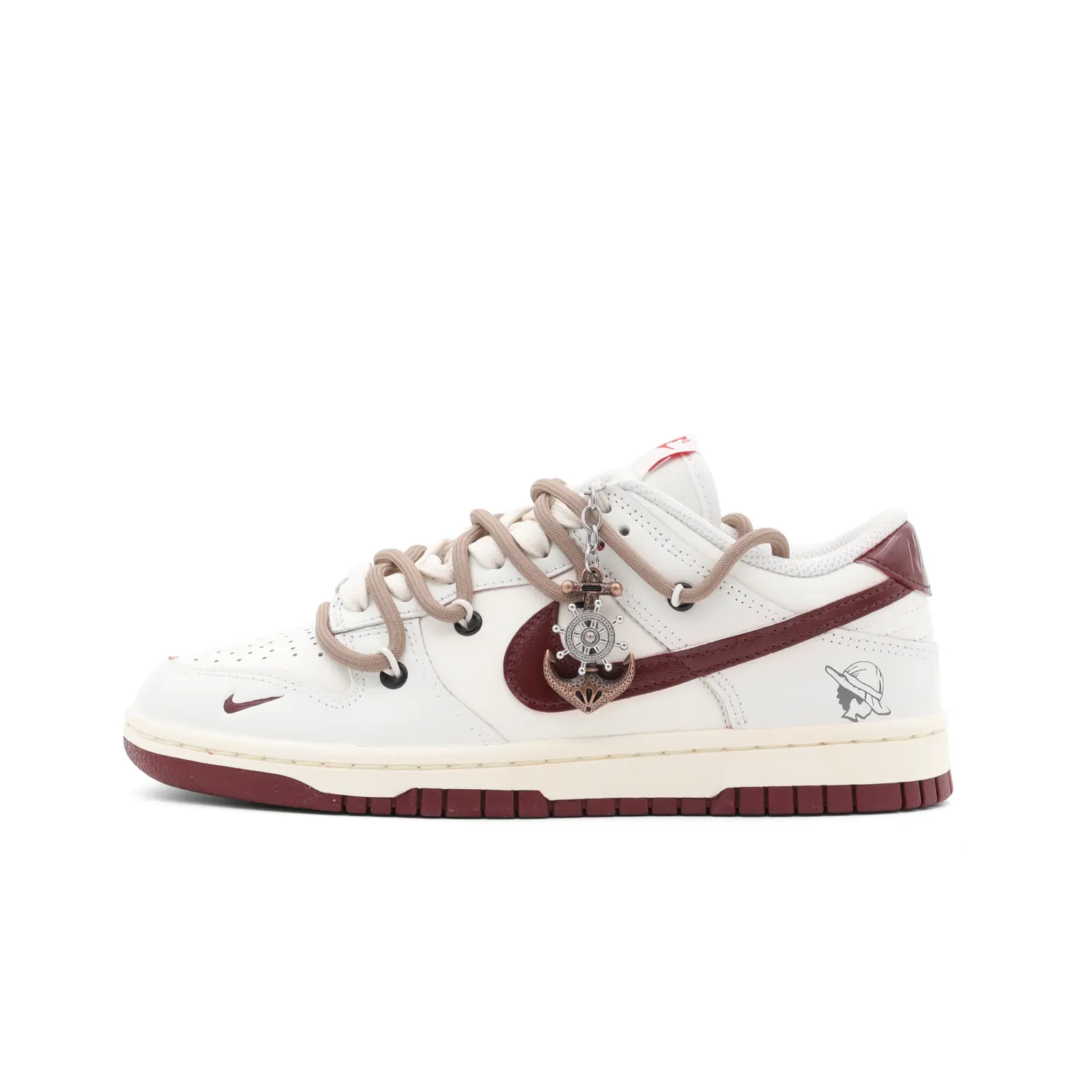 

Кроссовки Nike Dunk Skateboarding Shoes Women's Low-top Beige/Red, цвет Burgundy