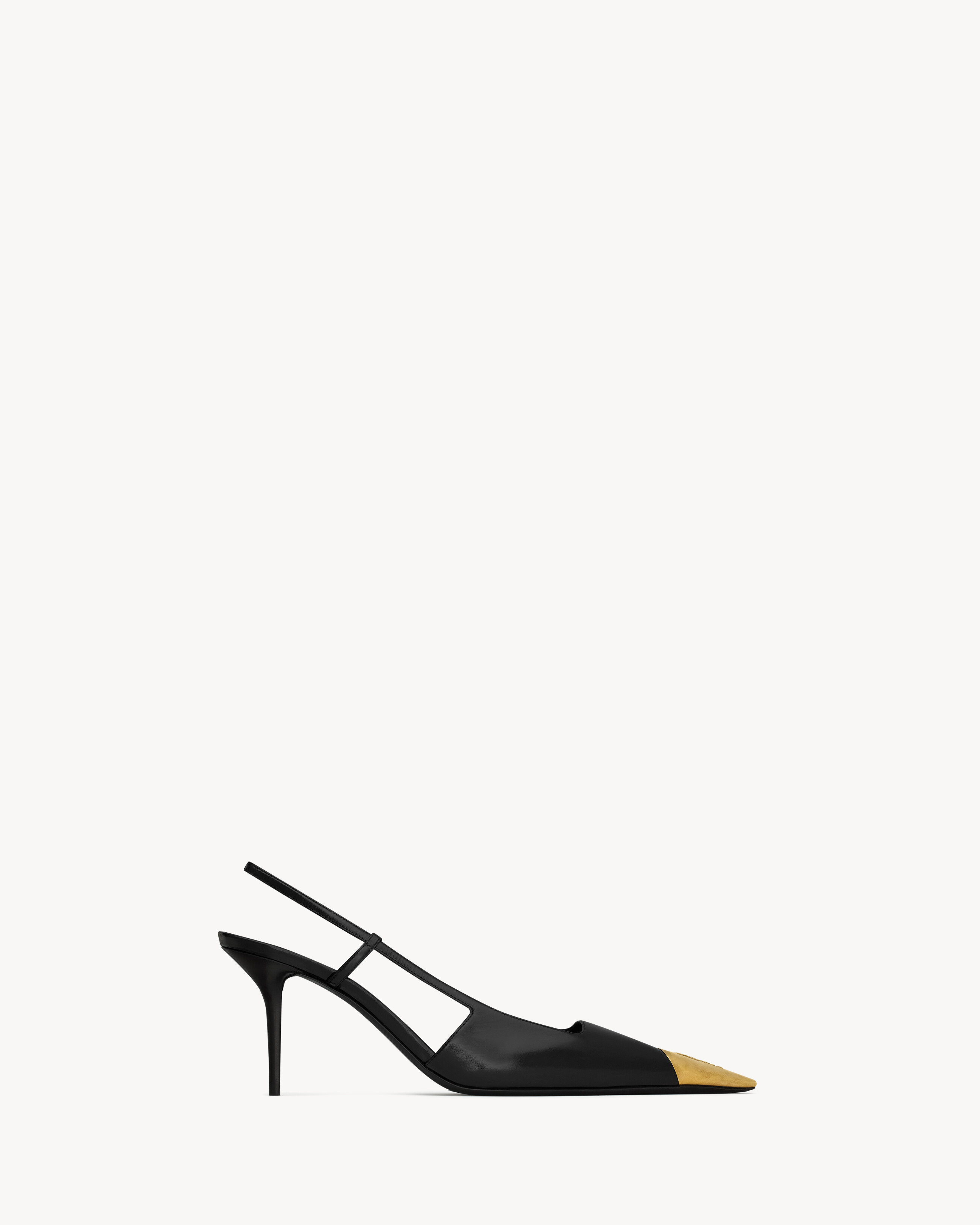 Туфли-лодочки JEANNE с открытой пяткой из гладкой кожи SAINT LAURENT, черный