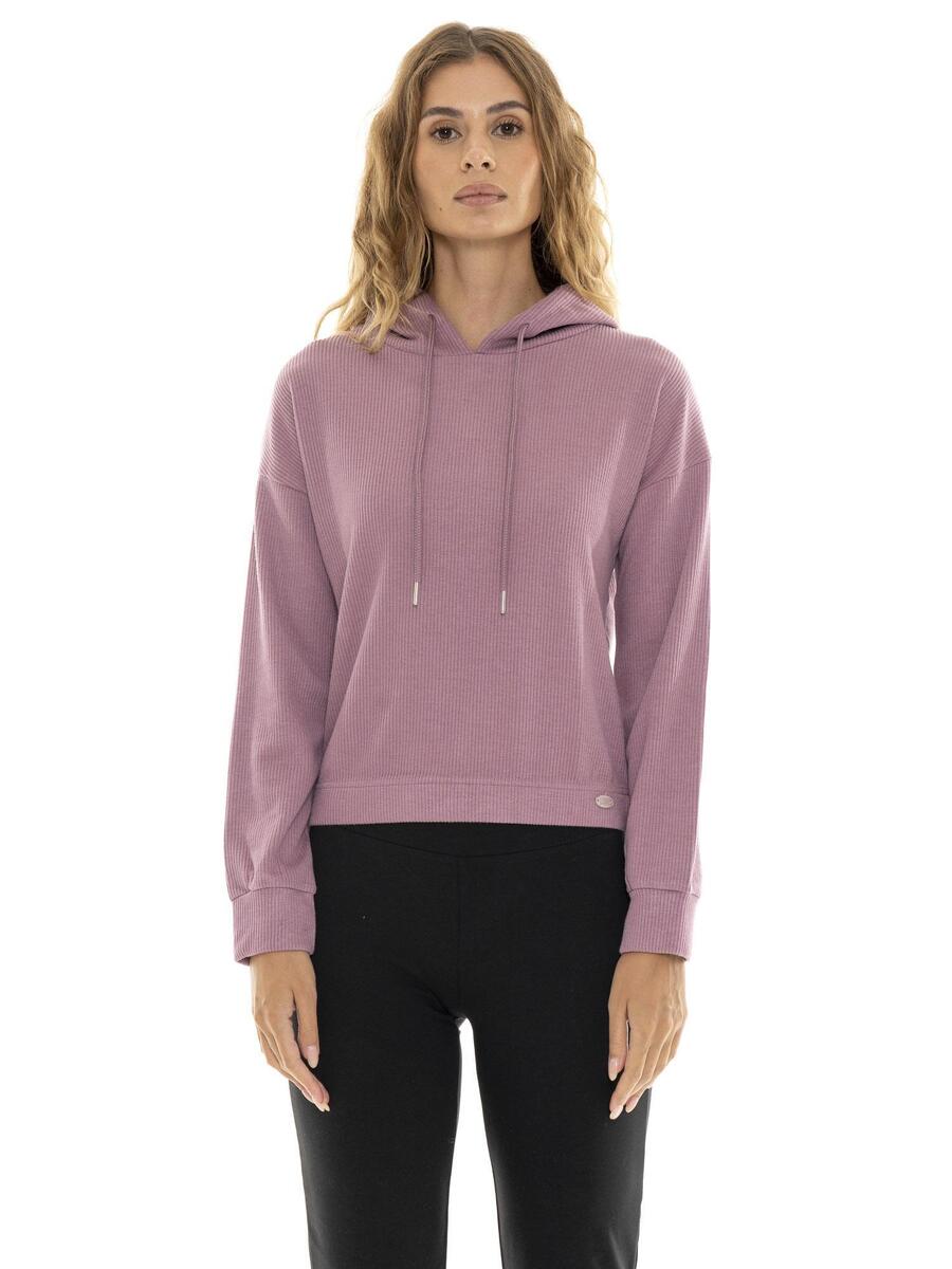 

LEONE 1947 APPAREL Женская толстовка с капюшоном в рубчик Pearl