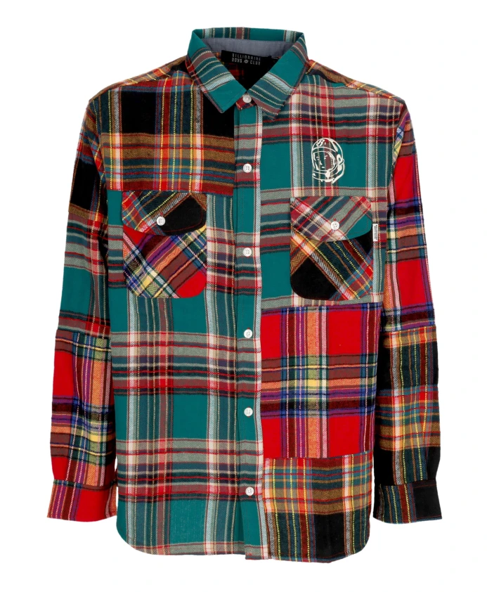 

Рубашка в клетку, сшитая из лоскутков, с вышивкой. Billionaire, мультиколор