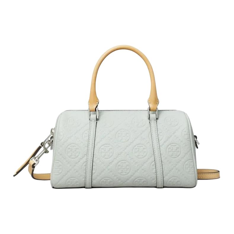 

TORY BURCH Кожаная сумка ведро через плечо миниатюрная женская светло-серая