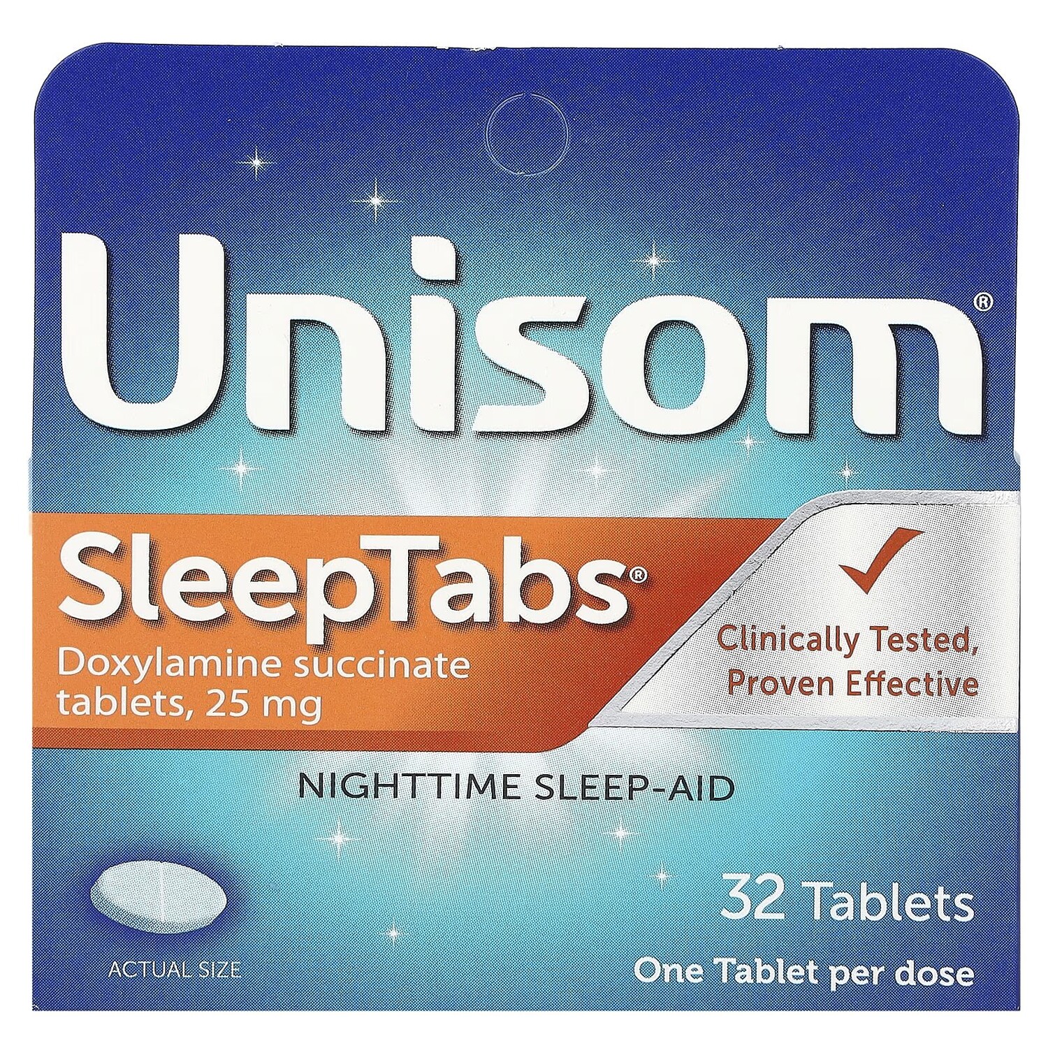 

SleepTabs, Средство для сна в ночное время, 25 мг, 32 таблетки Unisom