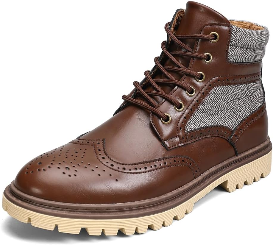 

Мужские кожаные ботинки Shaire Chukka, Шнурованные ботинки на щиколотку для мужчин, Повседневные комфортные ботинки, коричневый