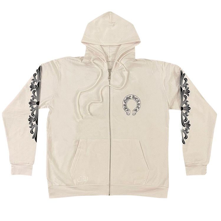 

Худи Chrome Hearts Horseshoe Logo Zip Up Hoodie 'White', белый